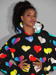 Love Heart Black Women's Hoodie